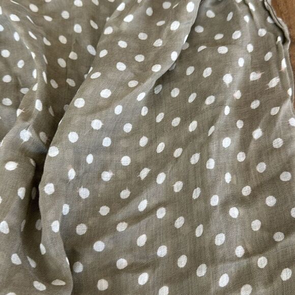 Tan Polka Dot Scarf - Lightweight Neutral Shawl for Spring Cottagecore - Picture 3 of 4